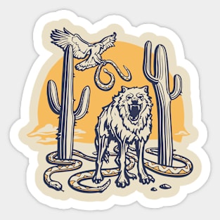 Desert Wolf Sticker